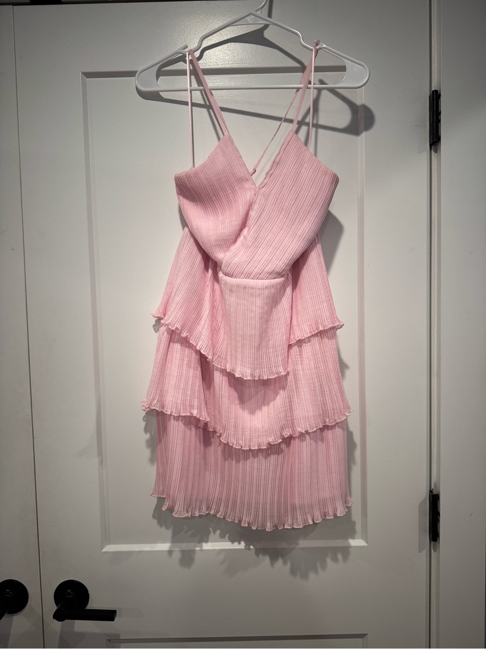 Altar'd State Pink Tiered Spaghetti Strap Dress